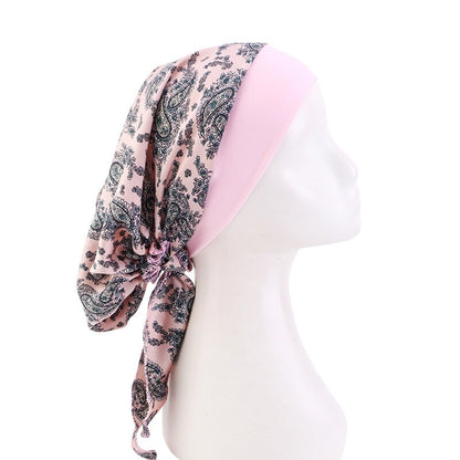 Muslim Women's Print Turban Hat - Stylish Headwear for Fashion and Comfort