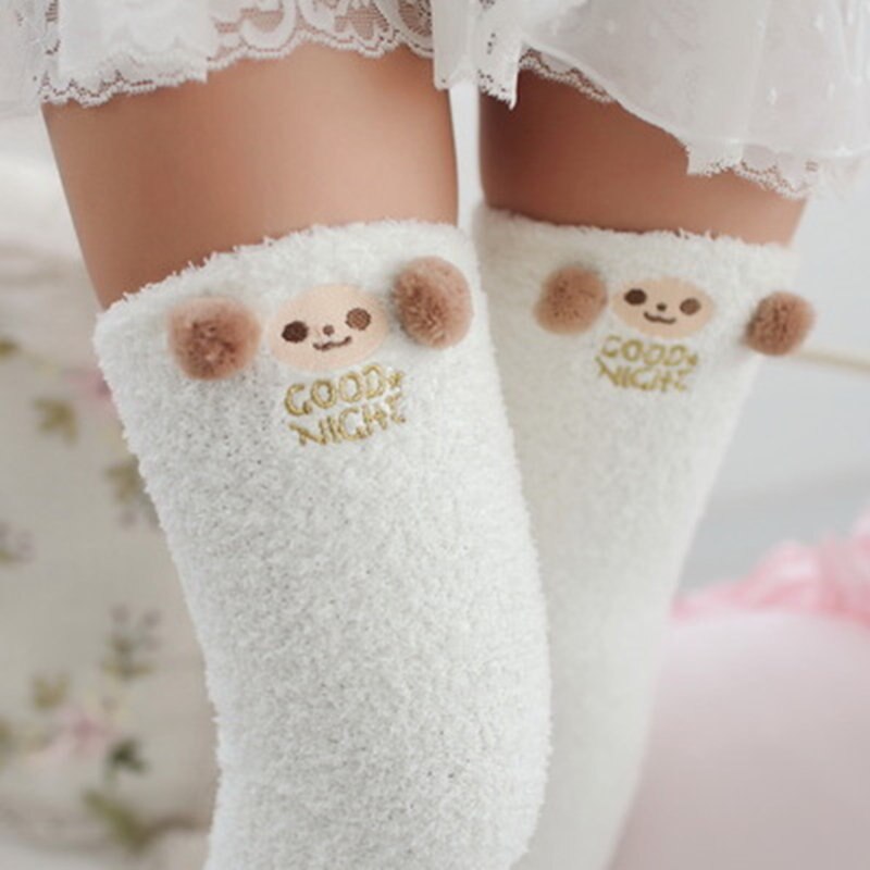 Newly Warm Winter Sleep Sock Thicken Animal Girl Sleep Over Knee