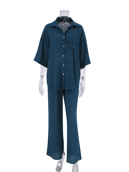 Women's Casual Trouser Suit - Comfortable and Stylish 2-Piece Pajama Set