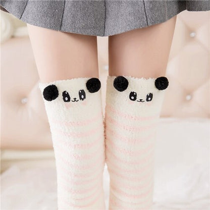 Newly Warm Winter Sleep Sock Thicken Animal Girl Sleep Over Knee