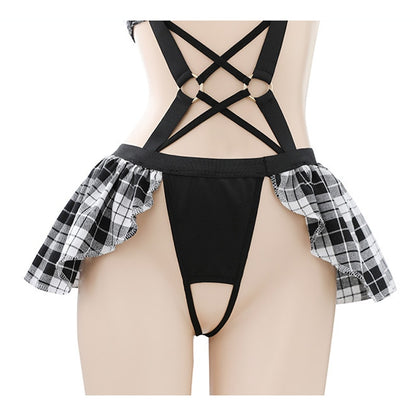 Ulady Lingerie School Uniform Cosplay Costume - Plaid Bodysuit Outfit