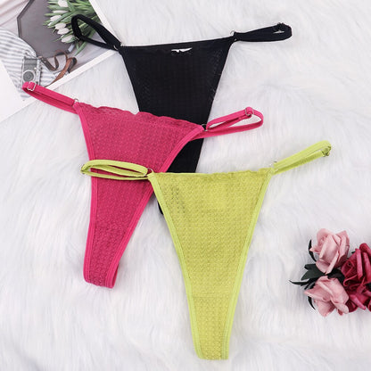 Women's Sexy Perspective Underwear - Adjustable Waist Lingerie G-String Thong