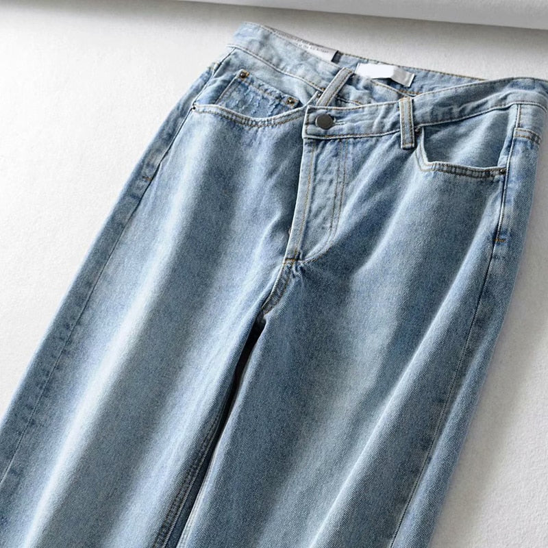 Jeans Korean Style High Waist Denim Pants Streetwear