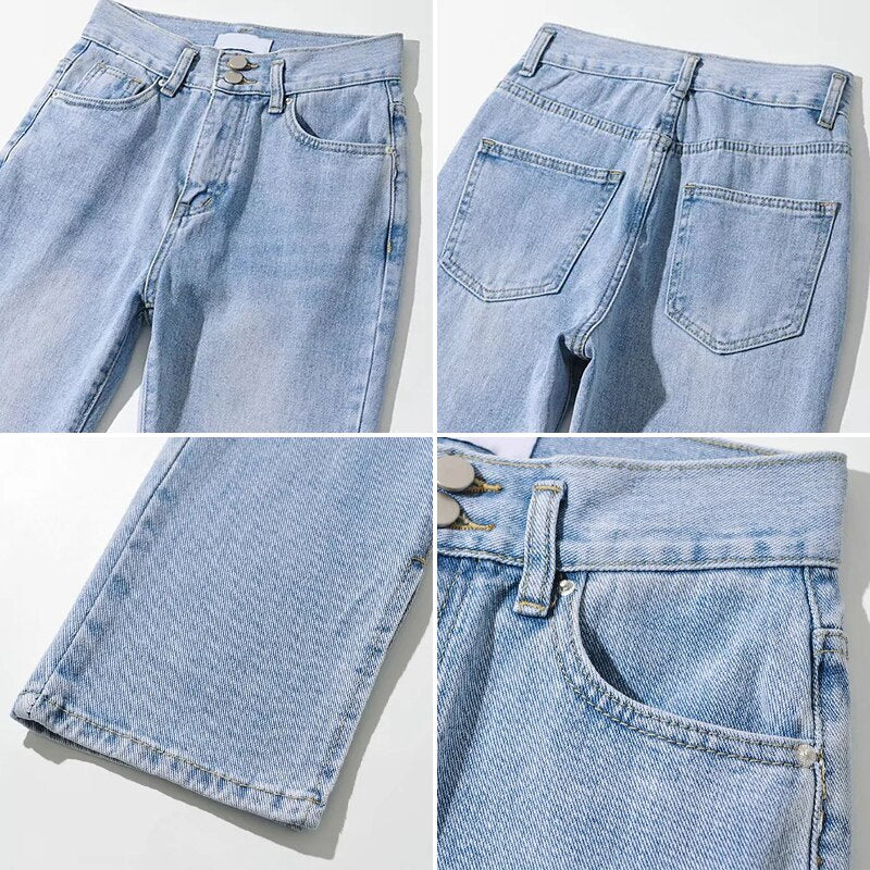 Jeans Pants High Waist Streetwear Denim Vintage