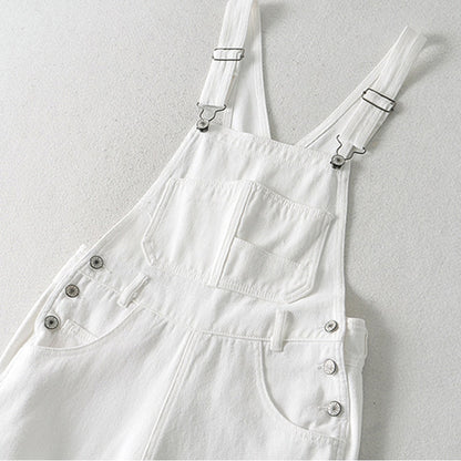 Jeans High Waisted Pants White Denim Overalls Vintage Jeans