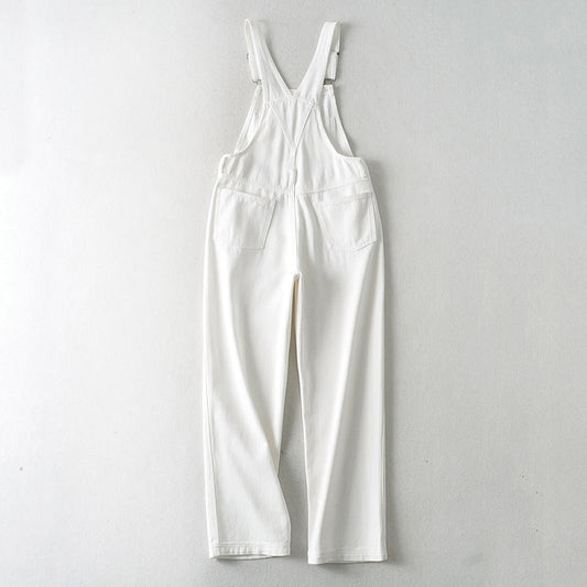 Jeans High Waisted Pants White Denim Overalls Vintage Jeans