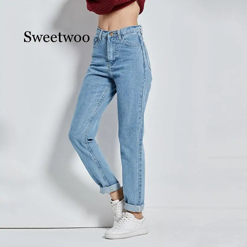 2020 Harem Pants Vintage High Waist Jeans Woman Jeans Full Length Jeans Cowboy Denim Pants