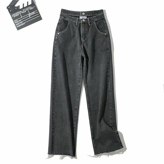 Jeans High Waist Straight Pants Loose