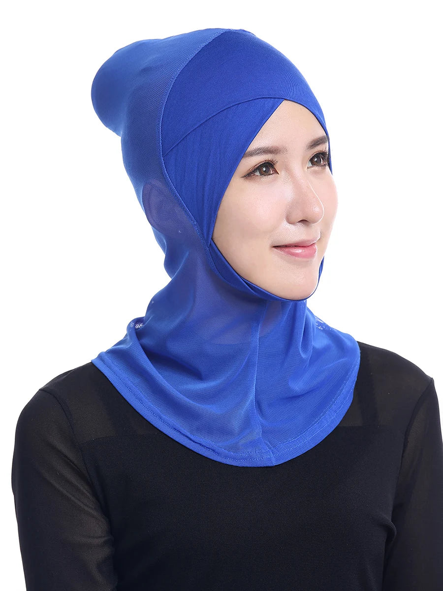 Women Muslim Inner-cap Modal and Net Hijab Saudi Arabia Islamic Wrap Stretch Elastic Scarf Hijab Shawl Underscarf