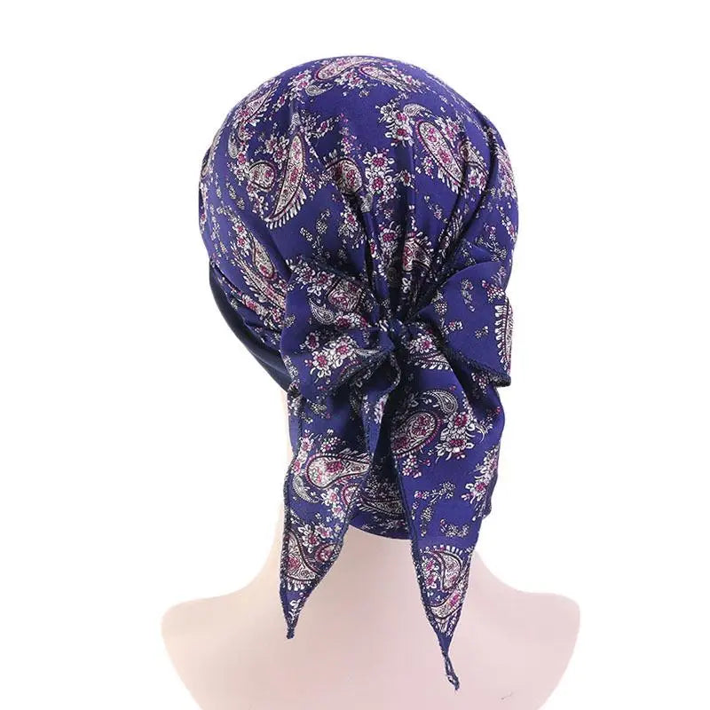 Women Printed Beanie Turban Chemo Cancer Cap Bonnet Head Wrap Scarf Muslim Hijab Hair Loss Hat Islamic Turban Chemo Cancer Cap