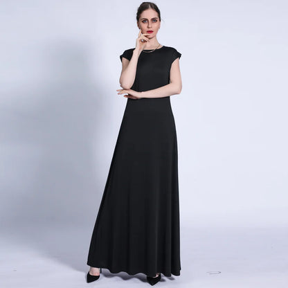 Muslim Women Sleeveless Long Dress Spring Summer Plain Maxi Robe Arab Abaya Islamic Ramadan Turkish Slim Dress Dubai Underdress