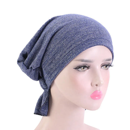 New Muslim Women cotton Bandana Scarf Pre Tied Chemo Hat Beanie Turban Headwear Headwrap Cap for Cancer Patients