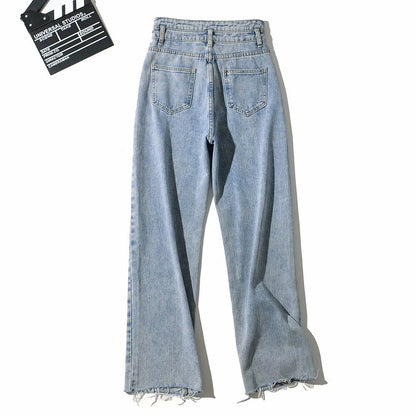 Jeans High Waist Straight Pants Loose