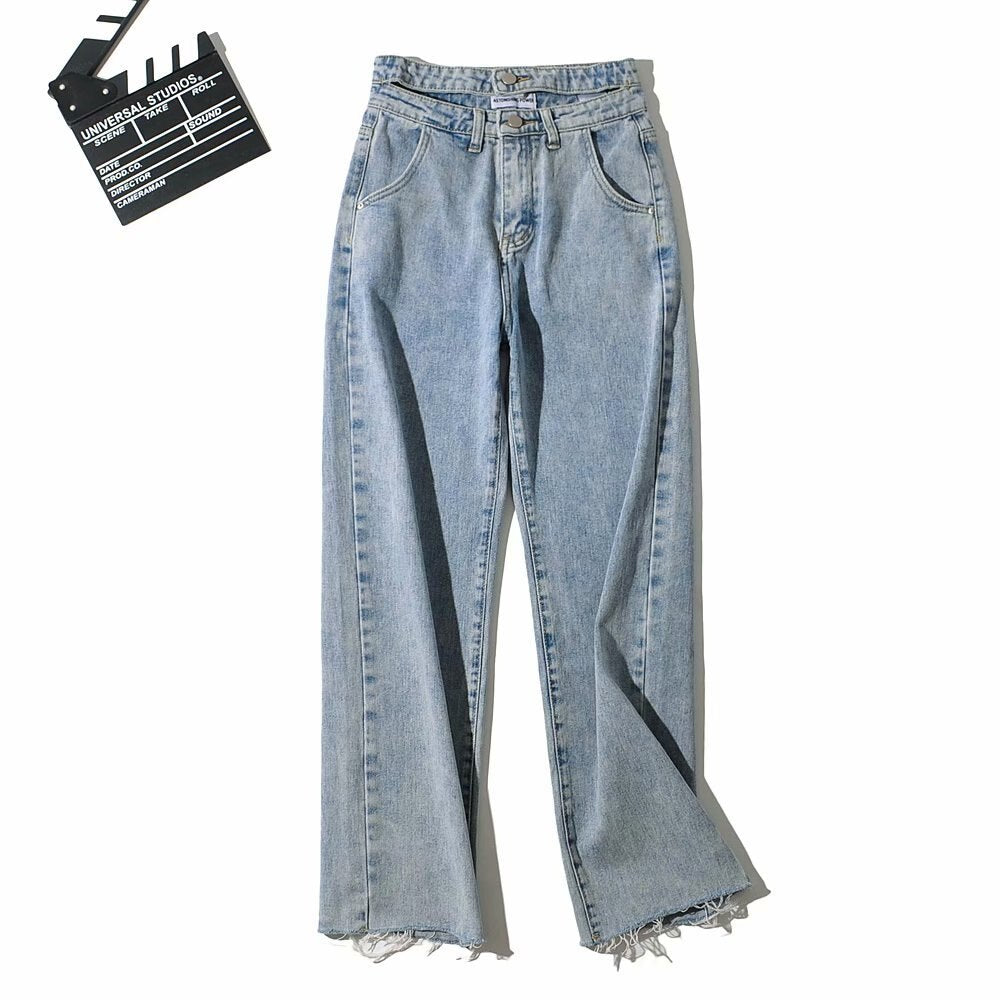 Jeans High Waist Straight Pants Loose