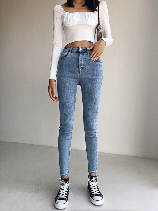 Jeans Pencil Pants High Waist Denim Trousers