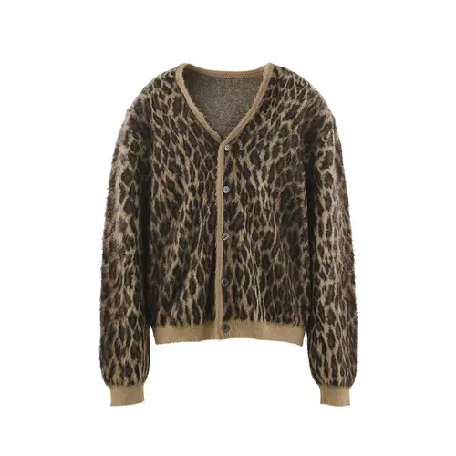 Leopard SM Mohair Cardigan