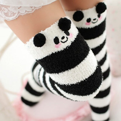 Newly Warm Winter Sleep Sock Thicken Animal Girl Sleep Over Knee