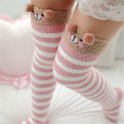 Newly Warm Winter Sleep Sock Thicken Animal Girl Sleep Over Knee