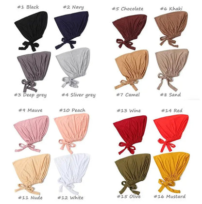 Muslim Inner Cap Hijab For Women Solid Underscarf Hijab Undercap Scarf Turban Hat Islamic Muslim Hijabs Ready To Wear Headcover