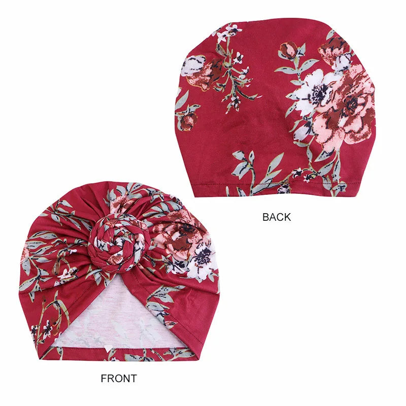 2024 New Women Turban African Pattern Knot Headwrap Muslim Hijab Headscarf Fashion Bandana Hat Ladies Chemo Cap Hair Accessories