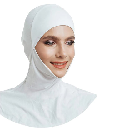 New Cotton Jersery Turban Cap for Women Muslim Underscarf Modal Hijab Inner Cap Stretchy Full Cover Shawl Cap Full Neck Coverage