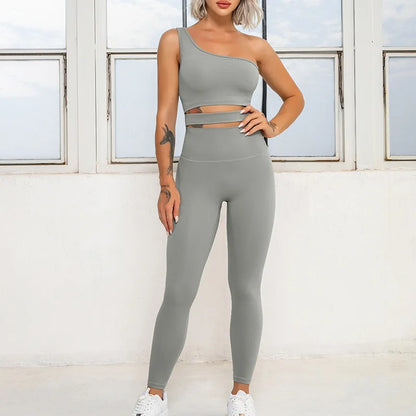 NIOKI Environmentally friendly recycled nylon gym suit suit breathable nude sports yoga suit two-piece suit yoga tops women