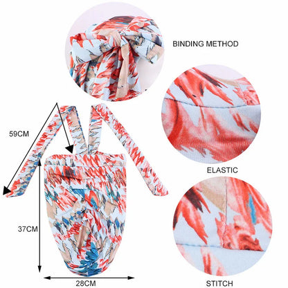 Lastest Women Chemo Cap Print Hair Care Bonnet Hat Muslim Hijab Bandage Beanies Headscarf Wrap African Headties Hair Loss Covers