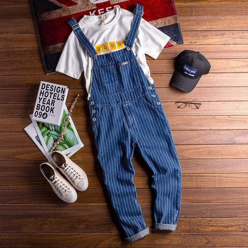 Men Loose Cargo Bib Denim Overalls Pants Multi-Pocket Overall Women Casual Coveralls Suspenders Jumpsuits Rompers Wear Coverall