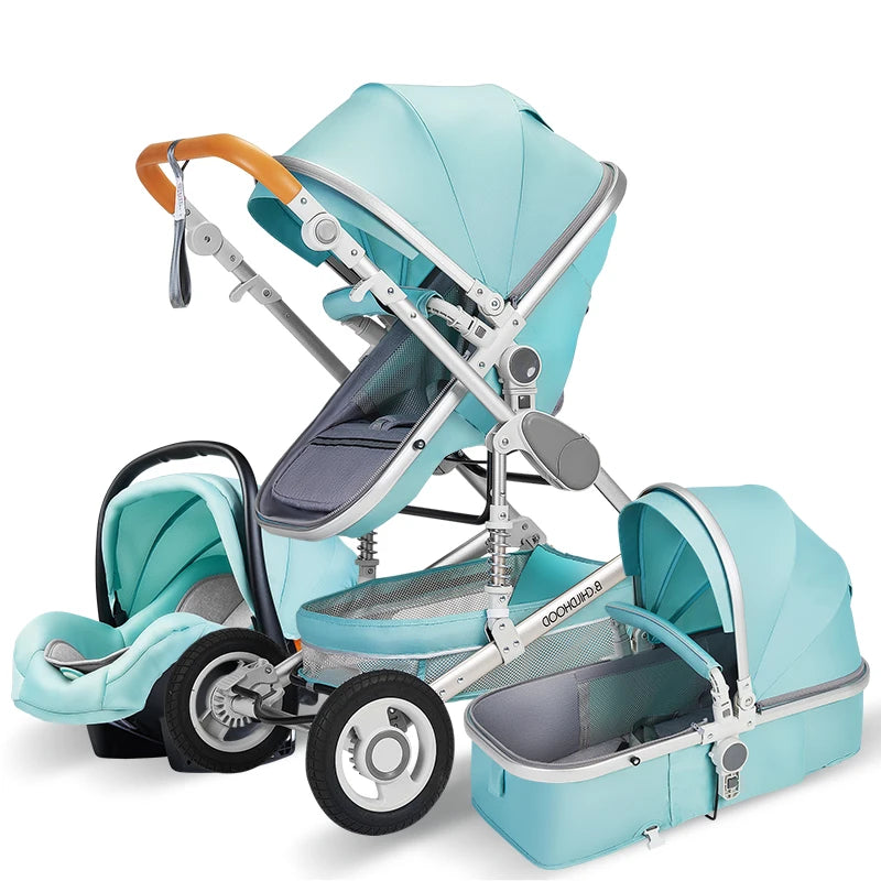 Luxury  Baby Stroller High Landview 3 in 1 Baby Stroller  Portable Baby Pushchair Baby Pram  Baby Comfort for Newborn