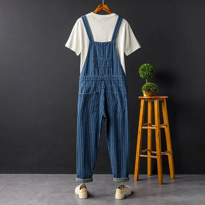 Men Loose Cargo Bib Denim Overalls Pants Multi-Pocket Overall Women Casual Coveralls Suspenders Jumpsuits Rompers Wear Coverall