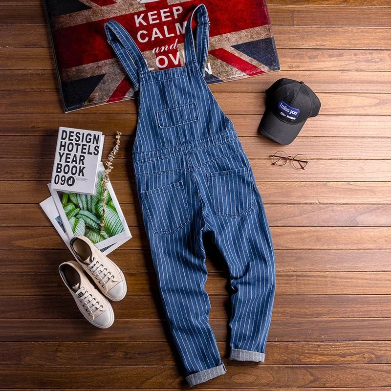 Men Loose Cargo Bib Denim Overalls Pants Multi-Pocket Overall Women Casual Coveralls Suspenders Jumpsuits Rompers Wear Coverall