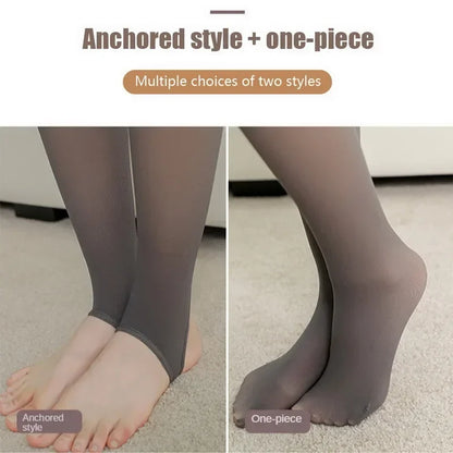 Warm Winter Tights Women Thicken Thermal Stockings Leggings Female Fleece Tights Sexy Translucent High Waist Velvet Pantyhose