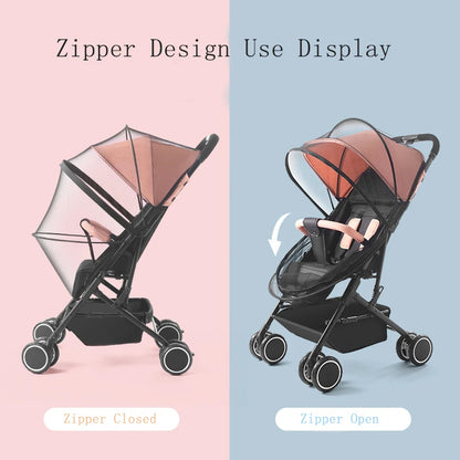 Baby Stroller Mosquito nets, Universal Lock-Type Baby Stroller Mosquito nets, Stretch nets, Breathable and Folding Dual-use Zipp