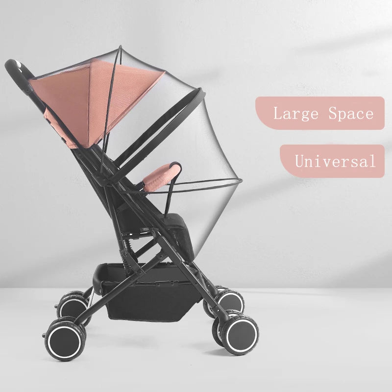 Baby Stroller Mosquito nets, Universal Lock-Type Baby Stroller Mosquito nets, Stretch nets, Breathable and Folding Dual-use Zipp