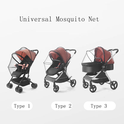 Baby Stroller Mosquito nets, Universal Lock-Type Baby Stroller Mosquito nets, Stretch nets, Breathable and Folding Dual-use Zipp