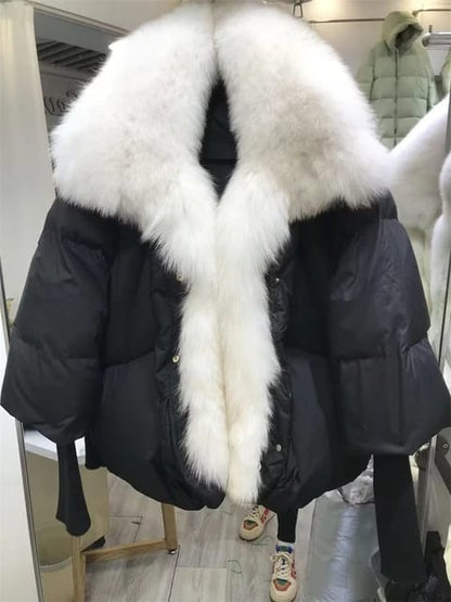 Stay Warm in Style with our Women’s Real Fur Down Coat