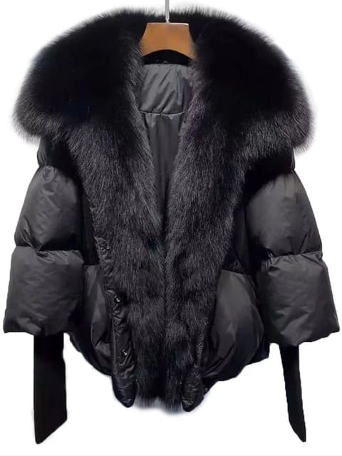 Stay Warm in Style with our Women’s Real Fur Down Coat