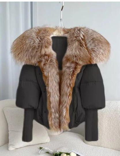 Stay Warm in Style with our Women’s Real Fur Down Coat