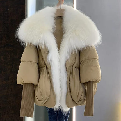 Stay Warm in Style with our Women’s Real Fur Down Coat