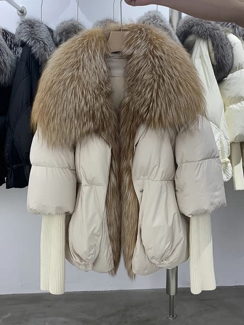 Stay Warm in Style with our Women’s Real Fur Down Coat