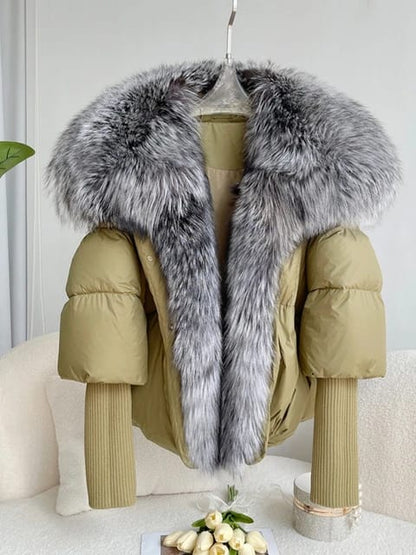 Stay Warm in Style with our Women’s Real Fur Down Coat