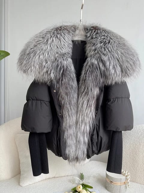 Stay Warm in Style with our Women’s Real Fur Down Coat