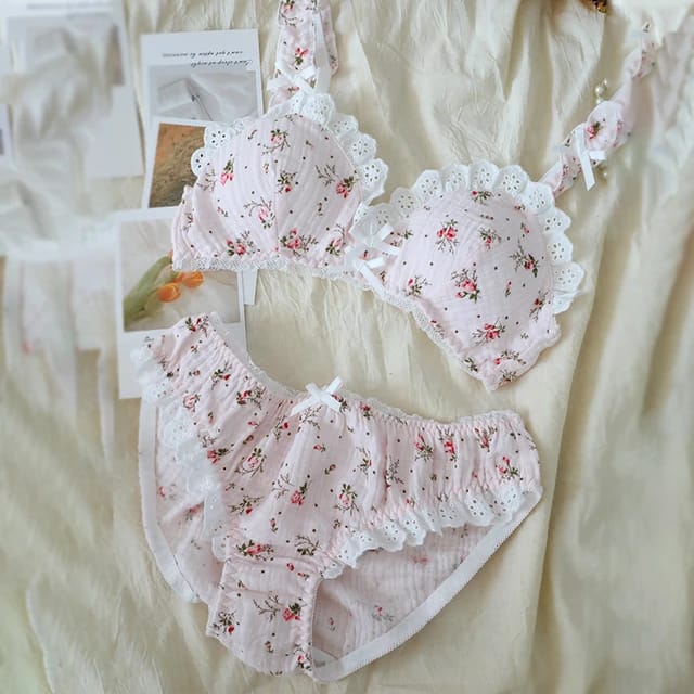 Floral Cotton Delight Bra and Panties Set