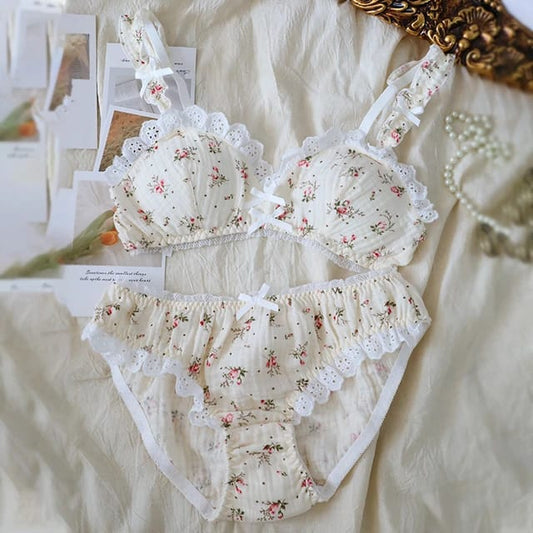 Floral Cotton Delight Bra and Panties Set