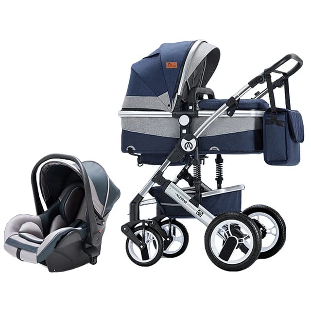 Ulady Luxury 3 in 1 High Landscape Baby Stroller with Car Seat – Newborn Infant Trolley Set