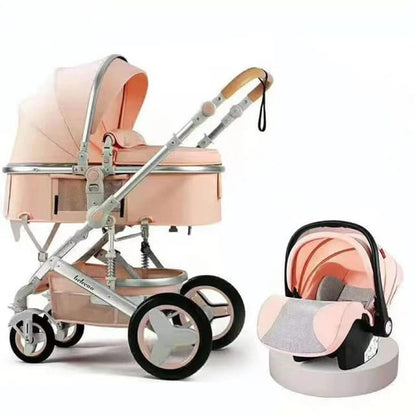 Luxury 3-in-1 Portable Baby Stroller – Belecoo Hot Mom Pink Stroller