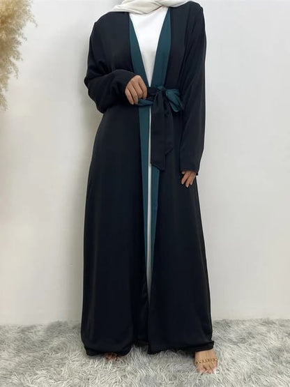 Multicolor Nida Abaya – Women’s Muslim Modesty Robe, Dubai Kaftan Style, Elegant Kimono Design