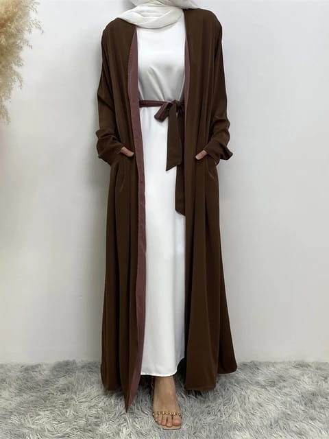 Multicolor Nida Abaya – Women’s Muslim Modesty Robe, Dubai Kaftan Style, Elegant Kimono Design