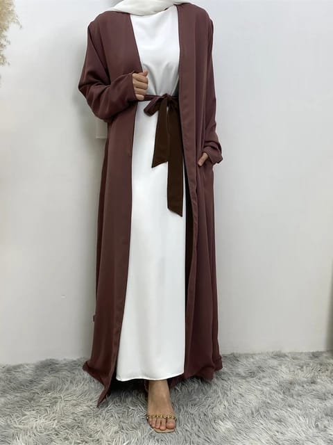 Multicolor Nida Abaya – Women’s Muslim Modesty Robe, Dubai Kaftan Style, Elegant Kimono Design