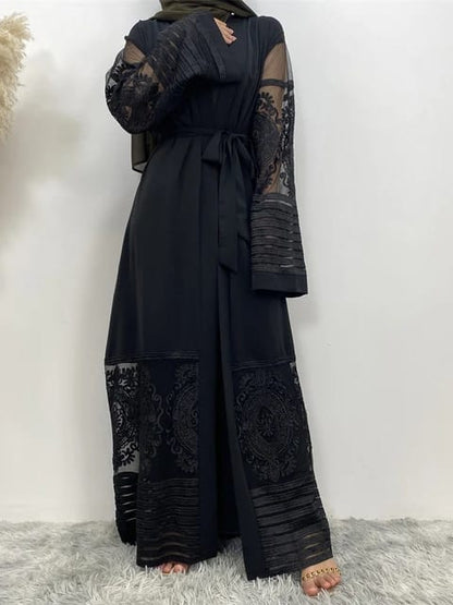 Modest Mesh Sleeve Muslim Woman Abaya Dress – Ulady